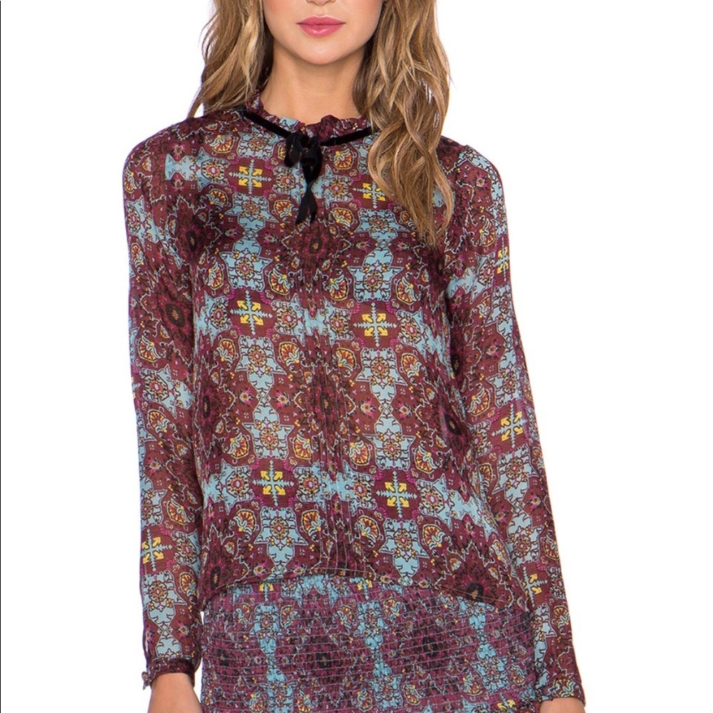 For Love & Lemons Geneva Blouse in Cornflower